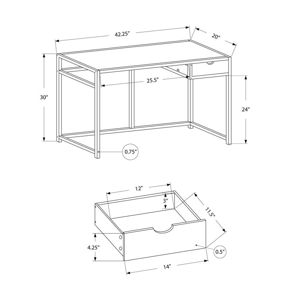 Computer Desk, Home Office, Laptop, Storage Drawer, 42L, Work. Picture 4