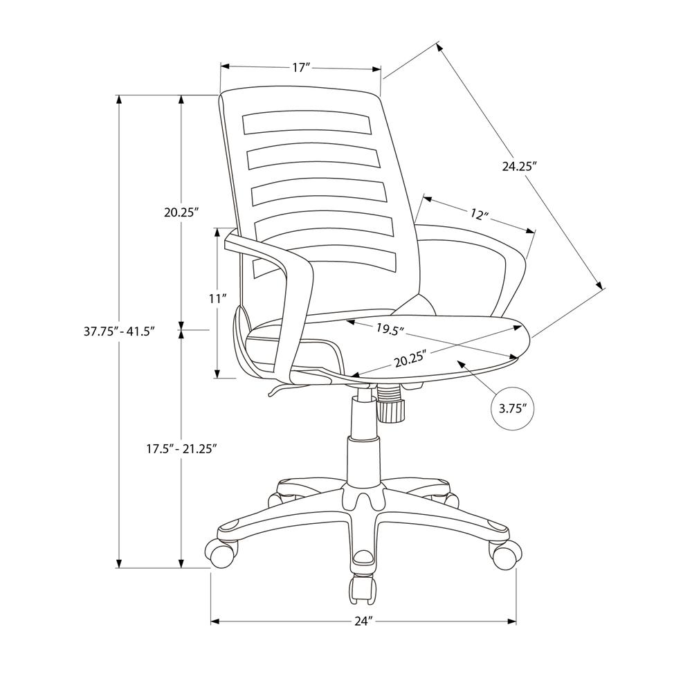 Office Chair, Adjustable Height, Swivel, Ergonomic, Armrests, Computer Desk. Picture 10