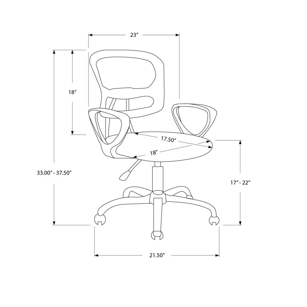 Office Chair, Adjustable Height, Swivel, Ergonomic, Armrests, Computer Desk. Picture 4