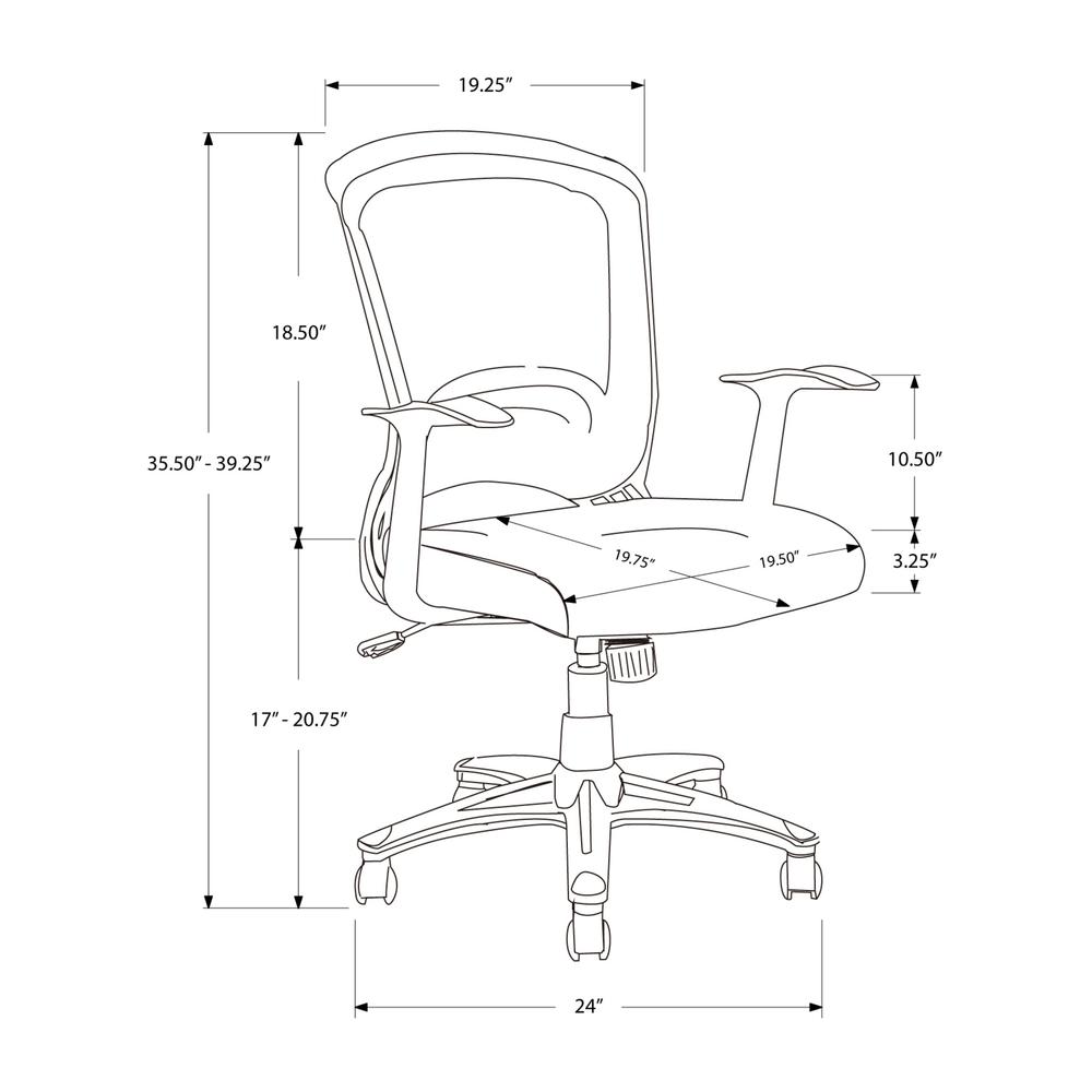 Office Chair, Adjustable Height, Swivel, Ergonomic, Armrests, Computer Desk. Picture 10