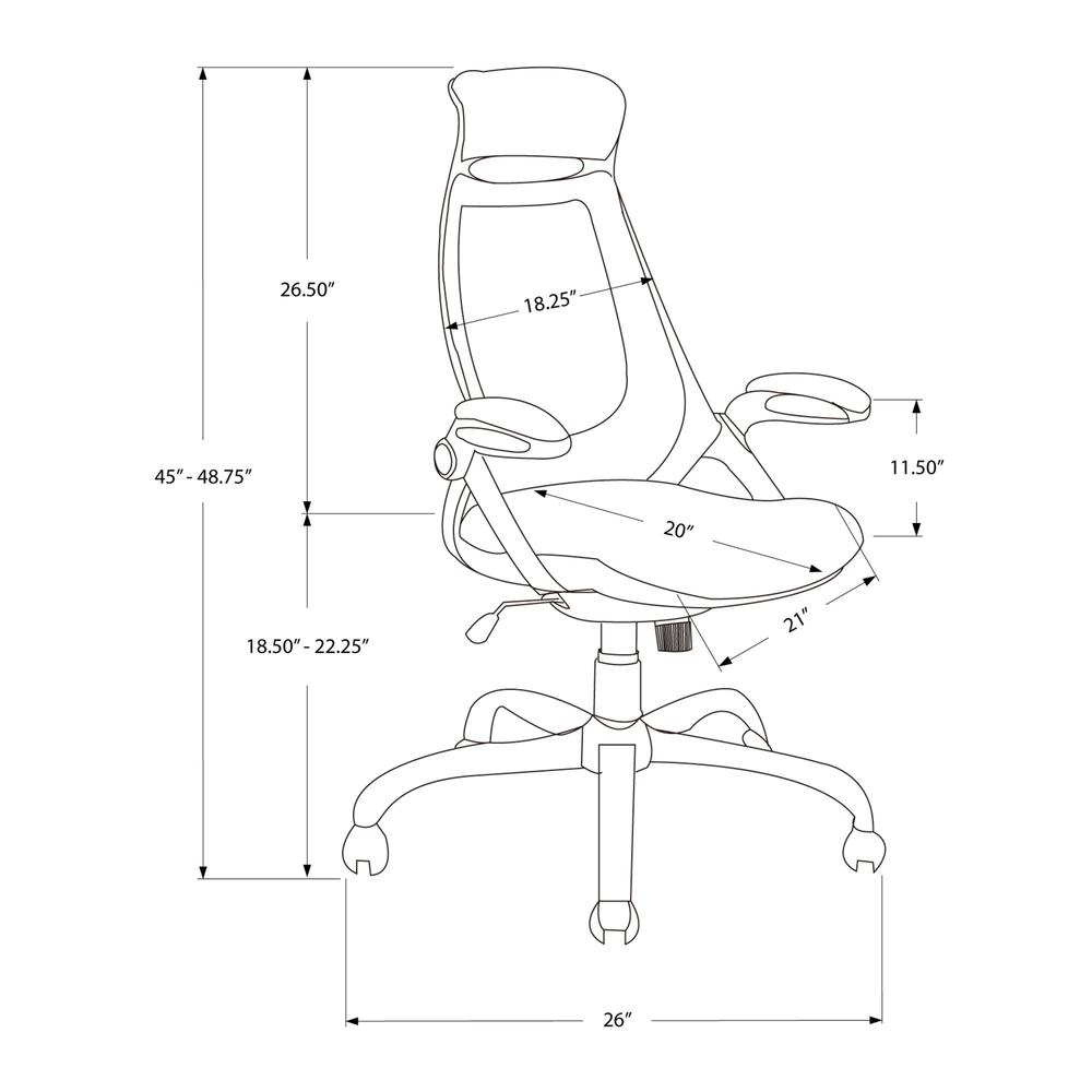 Office Chair, Adjustable Height, Swivel, Ergonomic, Armrests, Computer Desk. Picture 10