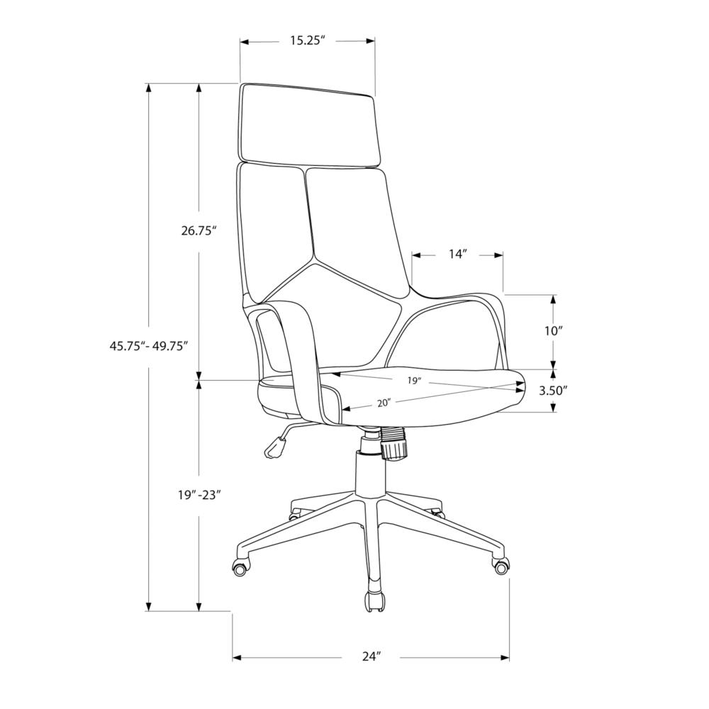 Office Chair, Adjustable Height, Swivel, Ergonomic, Armrests, Computer Desk. Picture 10