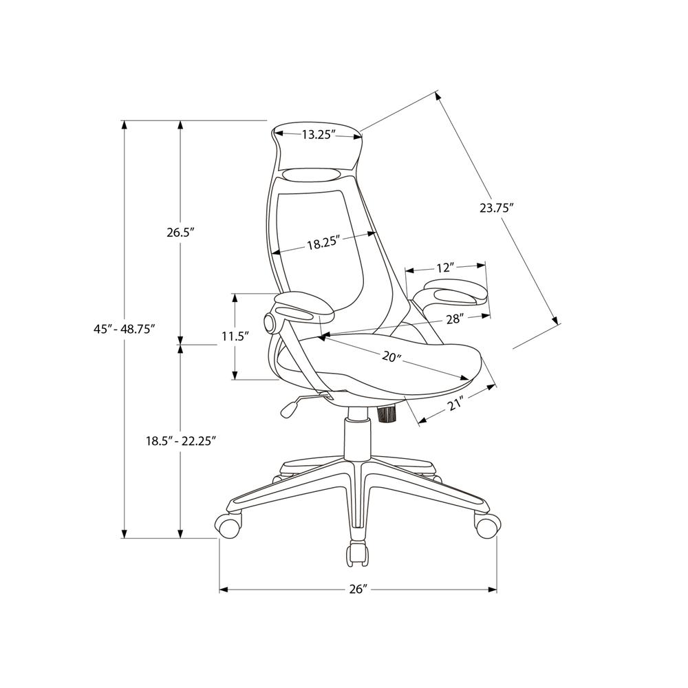 Office Chair, Adjustable Height, Swivel, Ergonomic, Armrests, Computer Desk. Picture 10