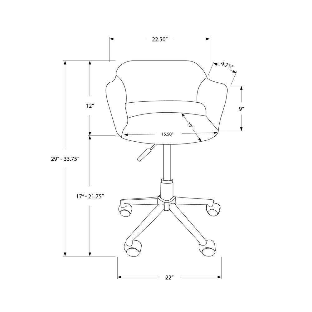 Office Chair, Adjustable Height, Swivel, Ergonomic, Armrests, Computer Desk. Picture 10