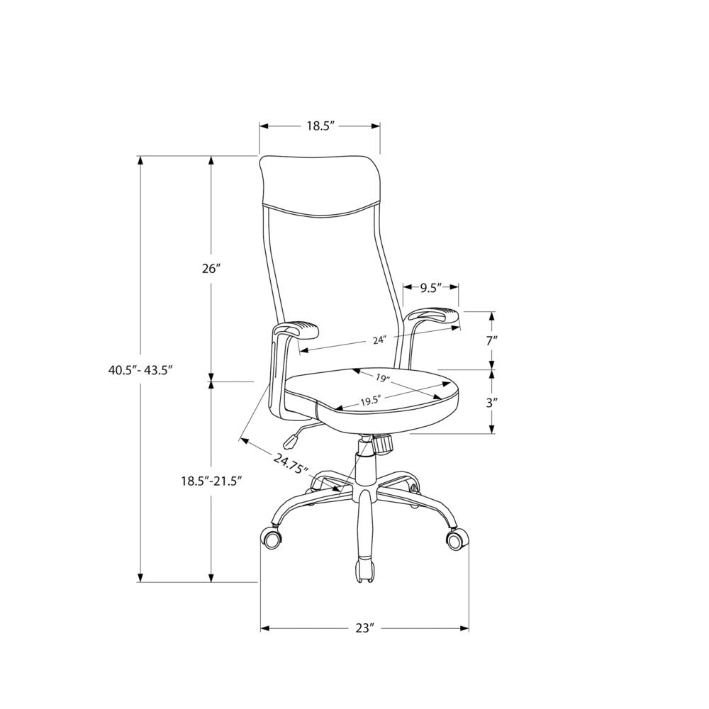Office Chair, Adjustable Height, Swivel, Ergonomic, Armrests, Computer Desk. Picture 10