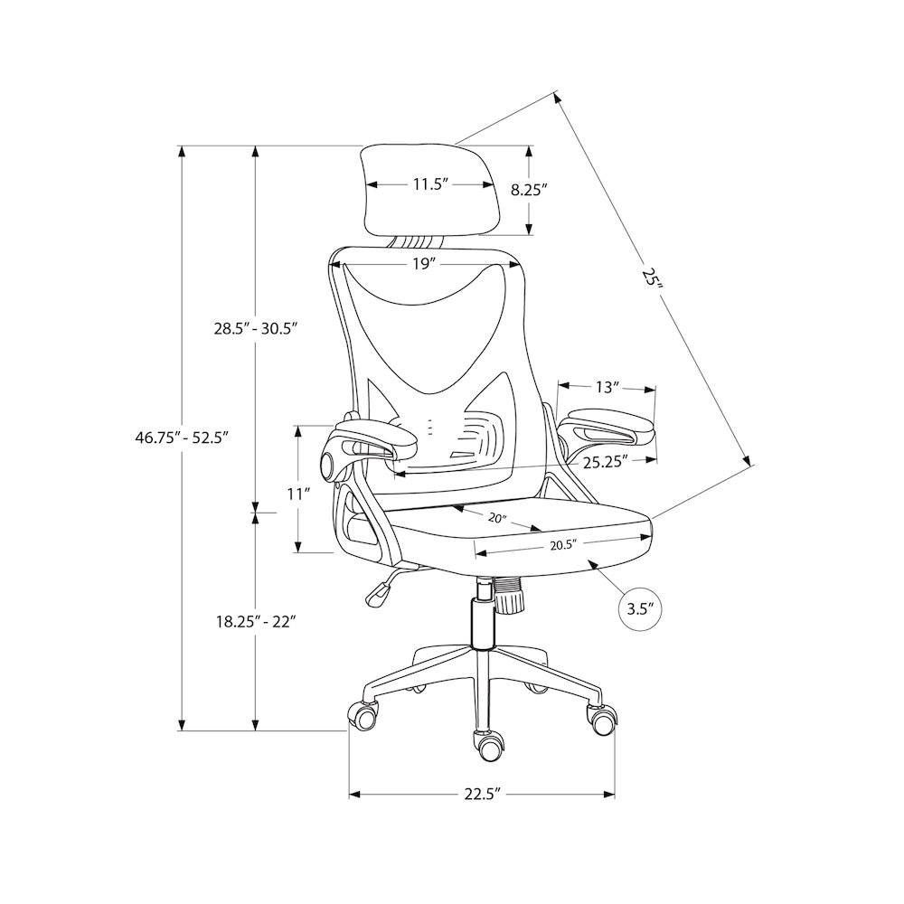 Office Chair, Adjustable Height, Ergonomic. Picture 4