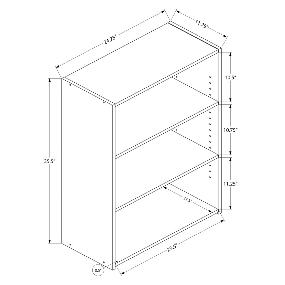 ="Bookshelf, Bookcase, 4 Tier, 36""H, Office, Bedroom, Grey Laminate, Transitio. Picture 4