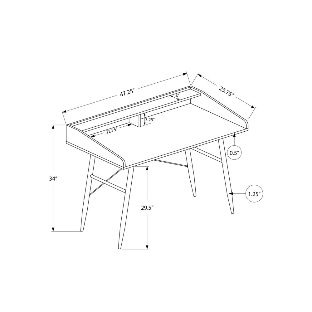 Computer Desk, Home Office, Laptop, Storage Shelves, 48L. Picture 4