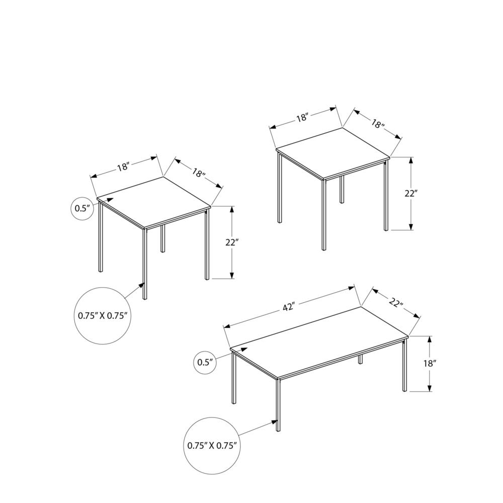 Table Set, 3pcs Set, Coffee, End, Black. Picture 11