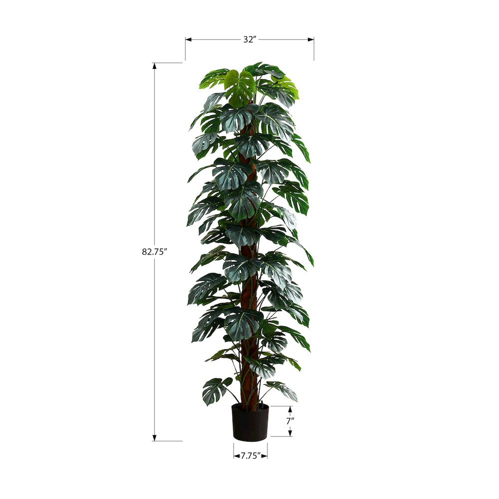 Artificial Plant, 83" Tall, Monstera Tree, Floor, Indoor. Picture 3
