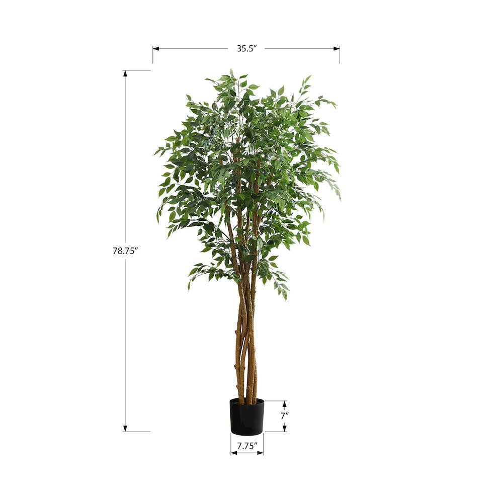 Artificial Plant, 79" Tall, Ficus Tree, Floor. Picture 3