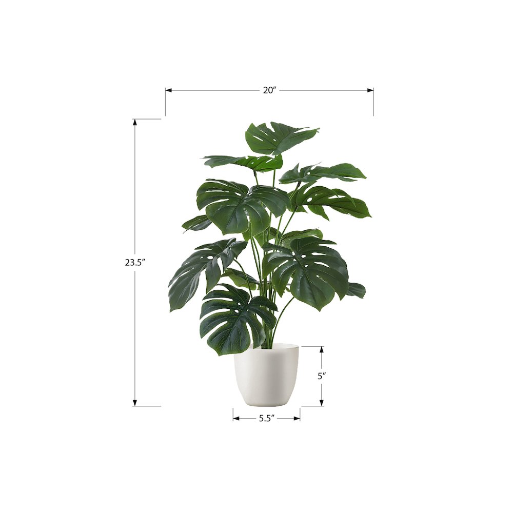 Artificial Plant, 24" Tall, Monstera, Indoor, Faux, Table, Greenery, Real Touch. Picture 3