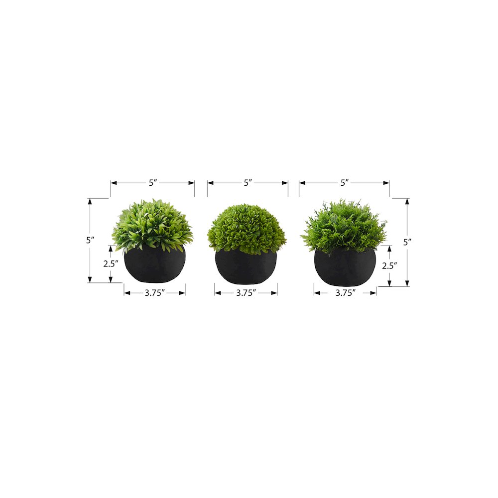 Artificial Plant, 5" Tall, Grass, Indoor, Faux, Table, Greenery, Set Of 3. Picture 3