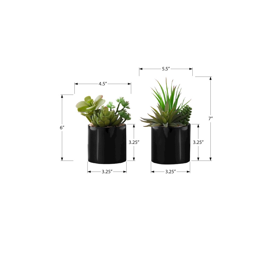 Artificial Plant, 7" Tall, Succulent, Indoor, Faux, Table, Greenery, Set Of 2. Picture 3