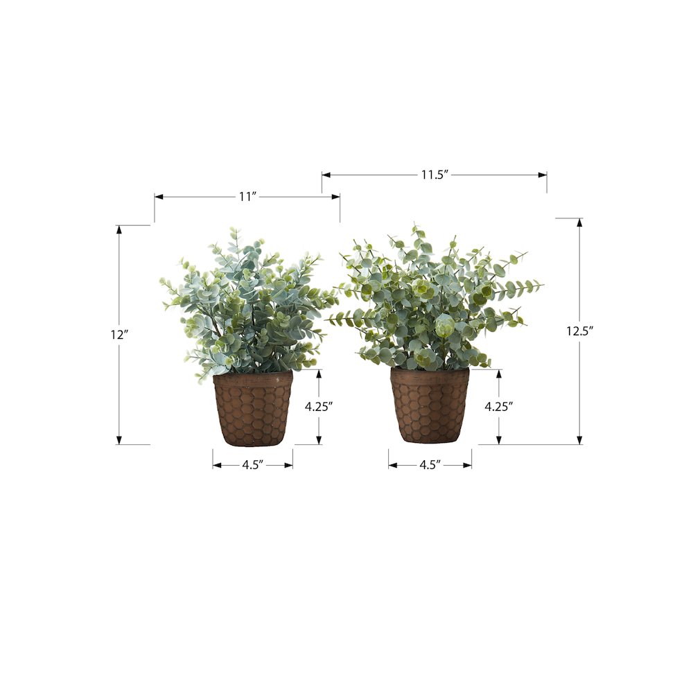 Artificial Plant, 13" Tall, Eucalyptus Grass, Indoor, Table, Greenery, Set Of 2. Picture 3