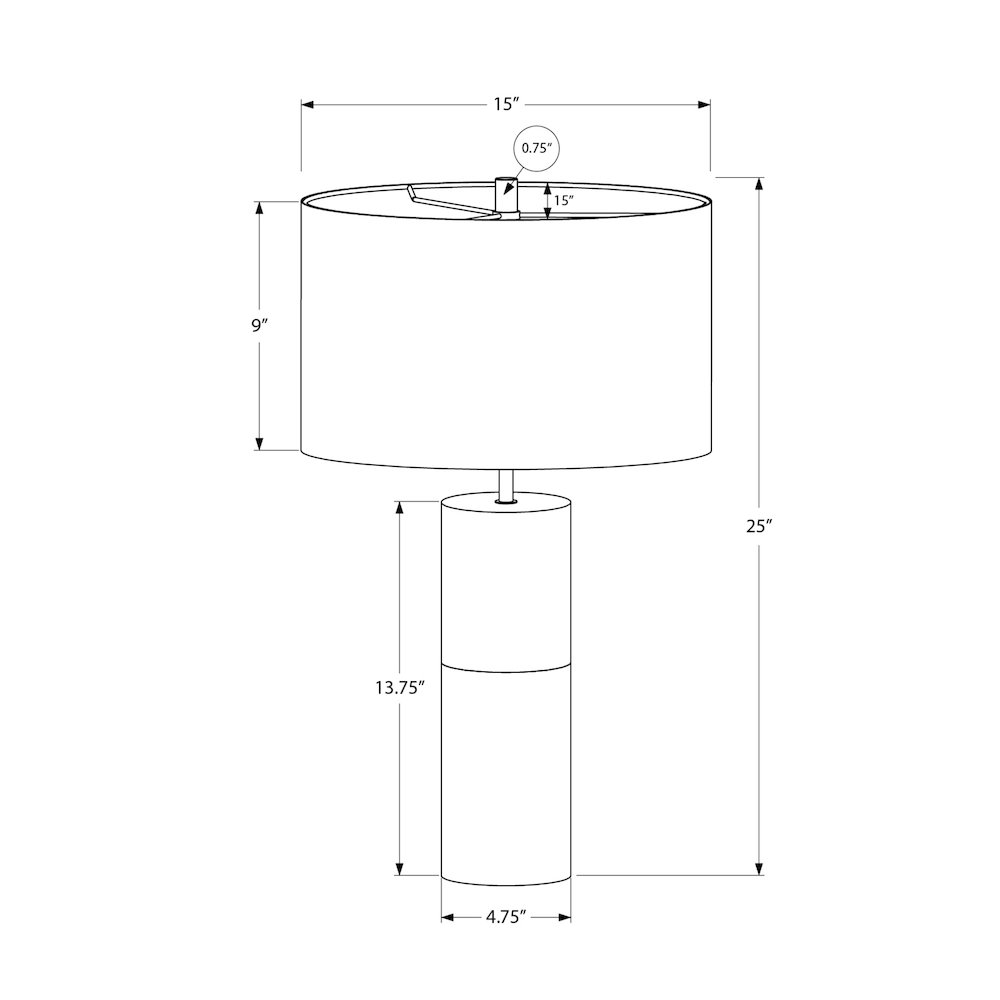 Lighting, 25"H, Table Lamp, Black Concrete, Black Shade, Contemporary. Picture 7
