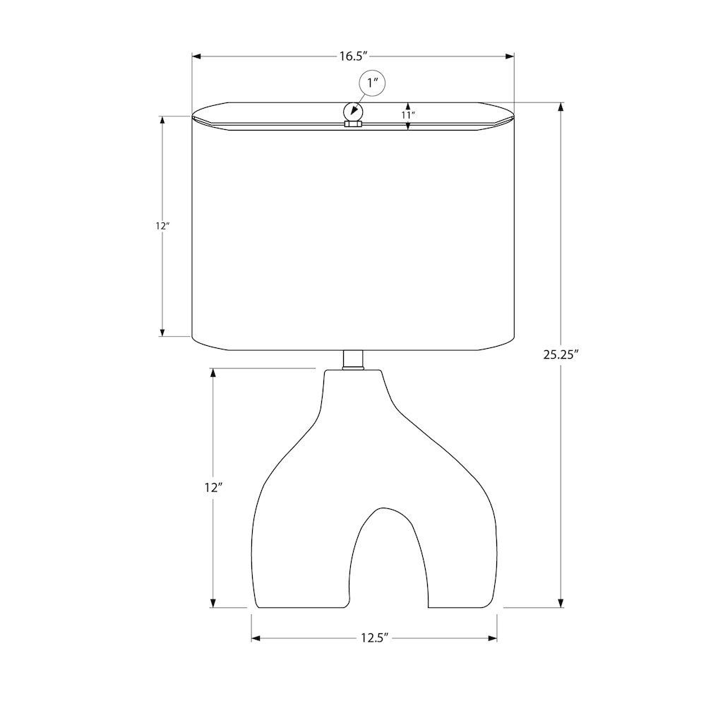 25"H, Table Lamp, Blue Ceramic, Ivory / Cream Shade, Contemporary, Modern. Picture 7