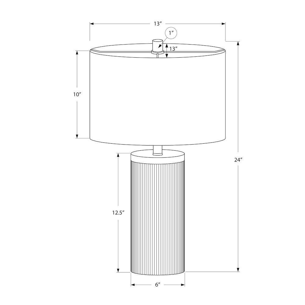 Lighting, 24"H, Table Lamp, Black Concrete, Ivory / Cream Shade, Modern. Picture 7