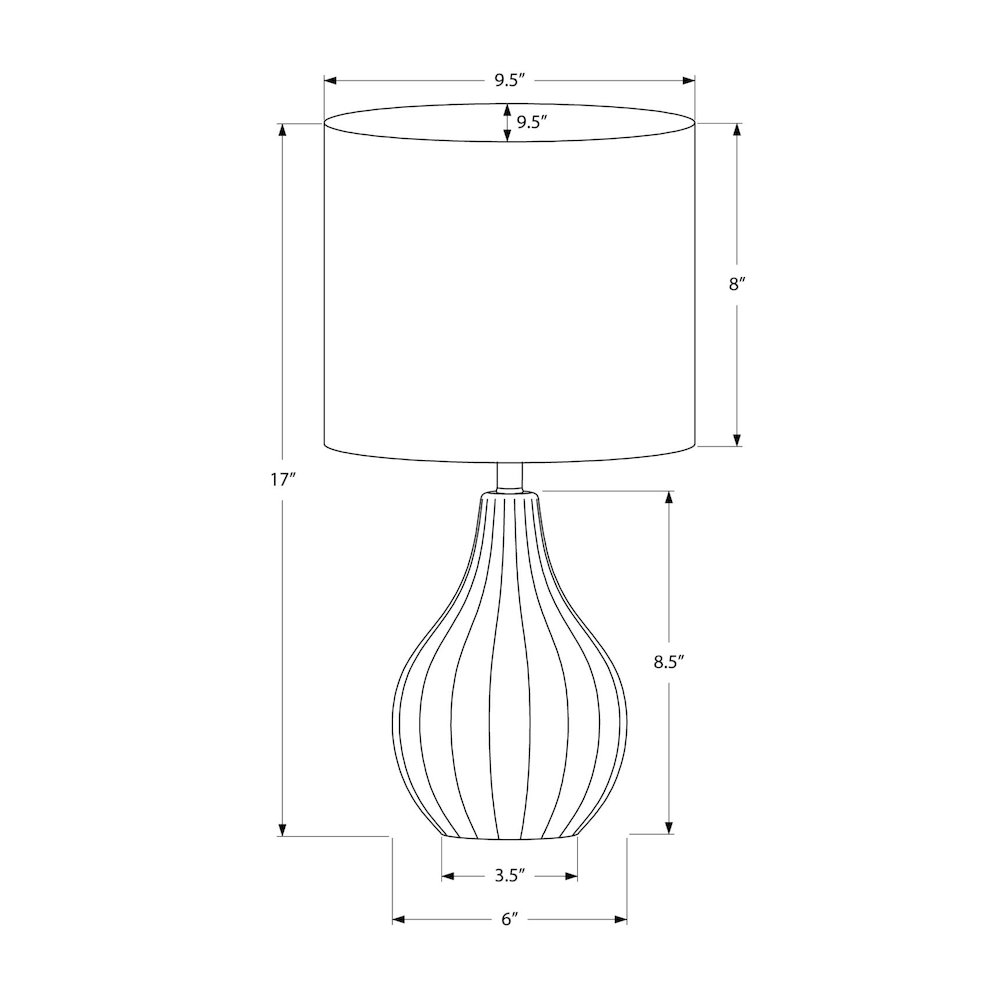 17"H, Table Lamp, Black Ceramic, Ivory / Cream Shade, Contemporary, Modern. Picture 3