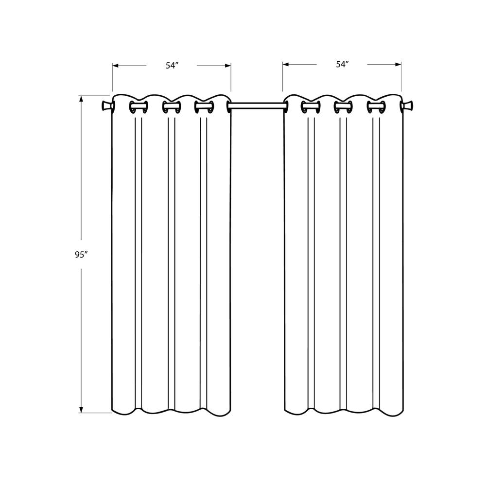 Curtain Panel, 2pcs Set, 54W X 95L, Room Darkening, Grommet, Living Room. Picture 4