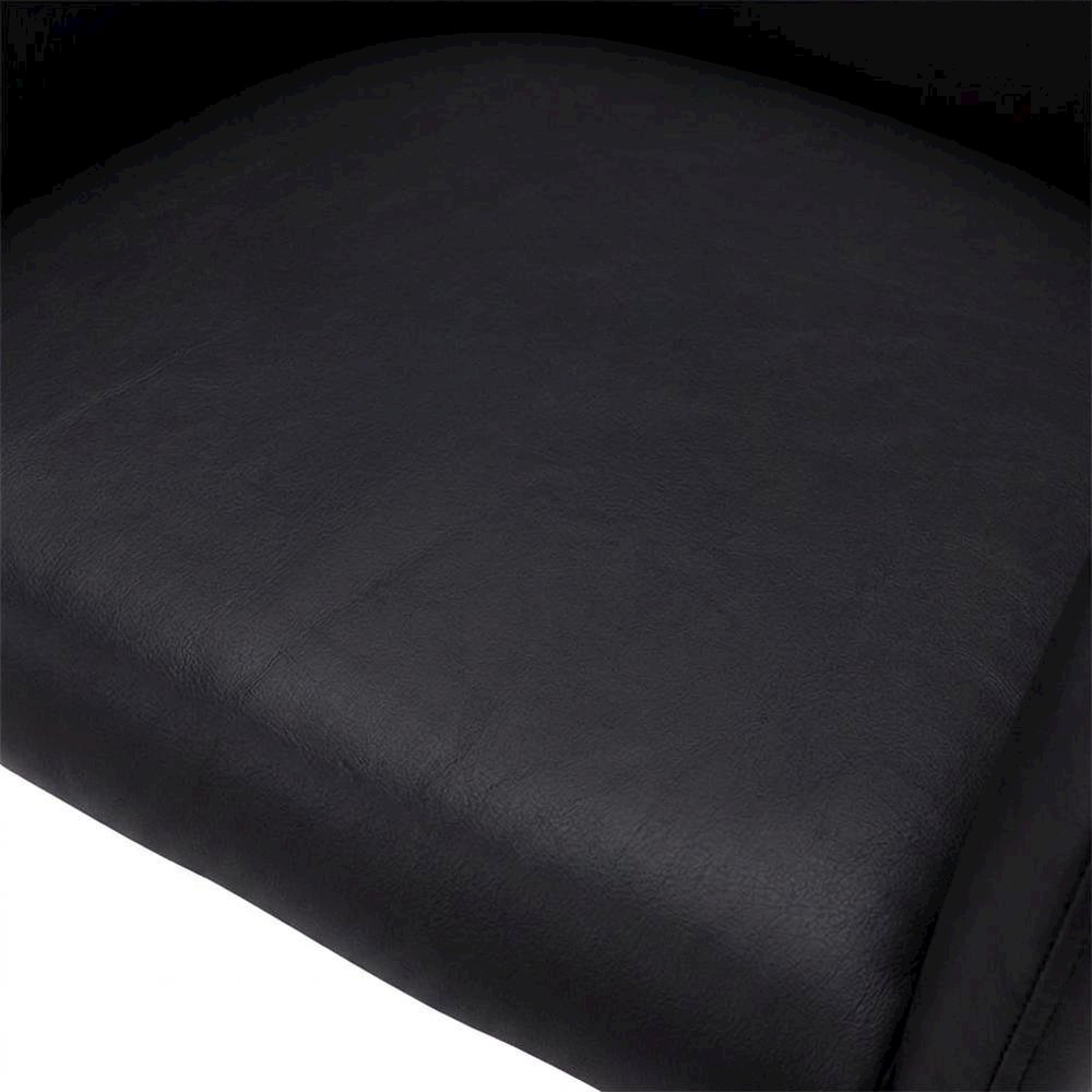 Leather-Look Upholstered Dining Chairs with Metal Legs, Black,Black, Set of 2. Picture 7