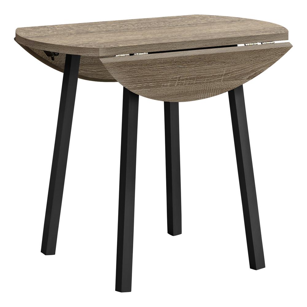 Dining Table Set, 3pcs Set, Small, 35 Drop Leaf, Kitchen, Black Metal. Picture 3