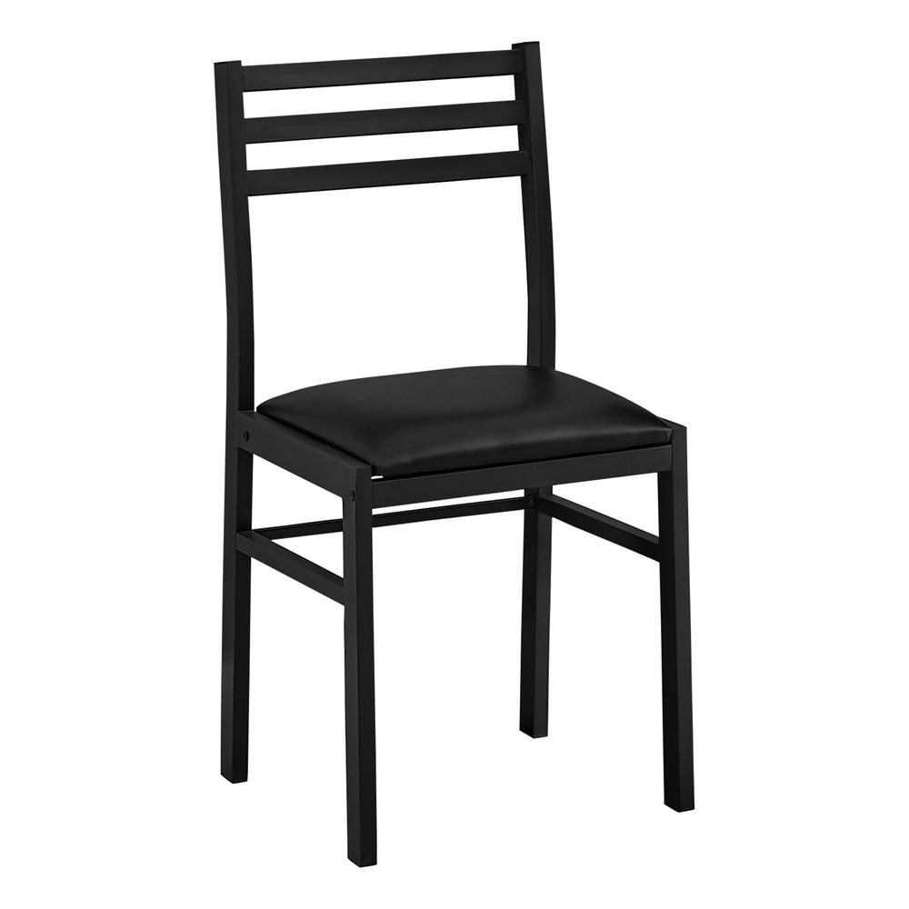 Dining Table Set, 3pcs Set, Small, 35 Drop Leaf, Kitchen, Black Metal. Picture 5