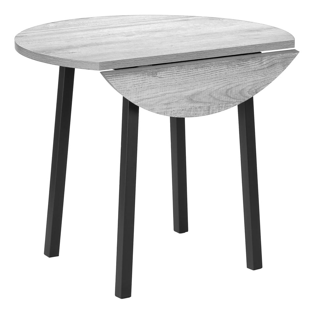 Dining Table Set, 3pcs Set, Small, 35 Drop Leaf, Kitchen, Black Metal. Picture 2