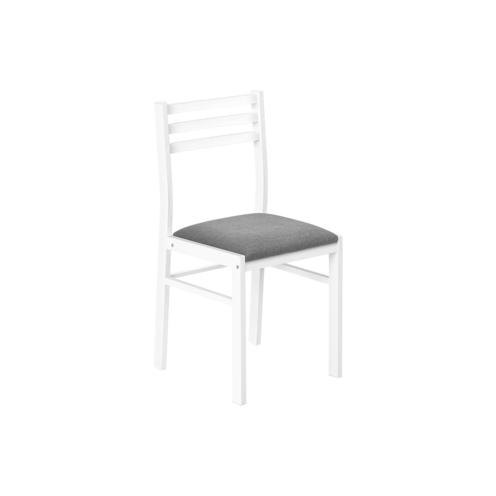 Dining Table Set, 3pcs Set, Small, 35 Drop Leaf, Kitchen, White Metal. Picture 4