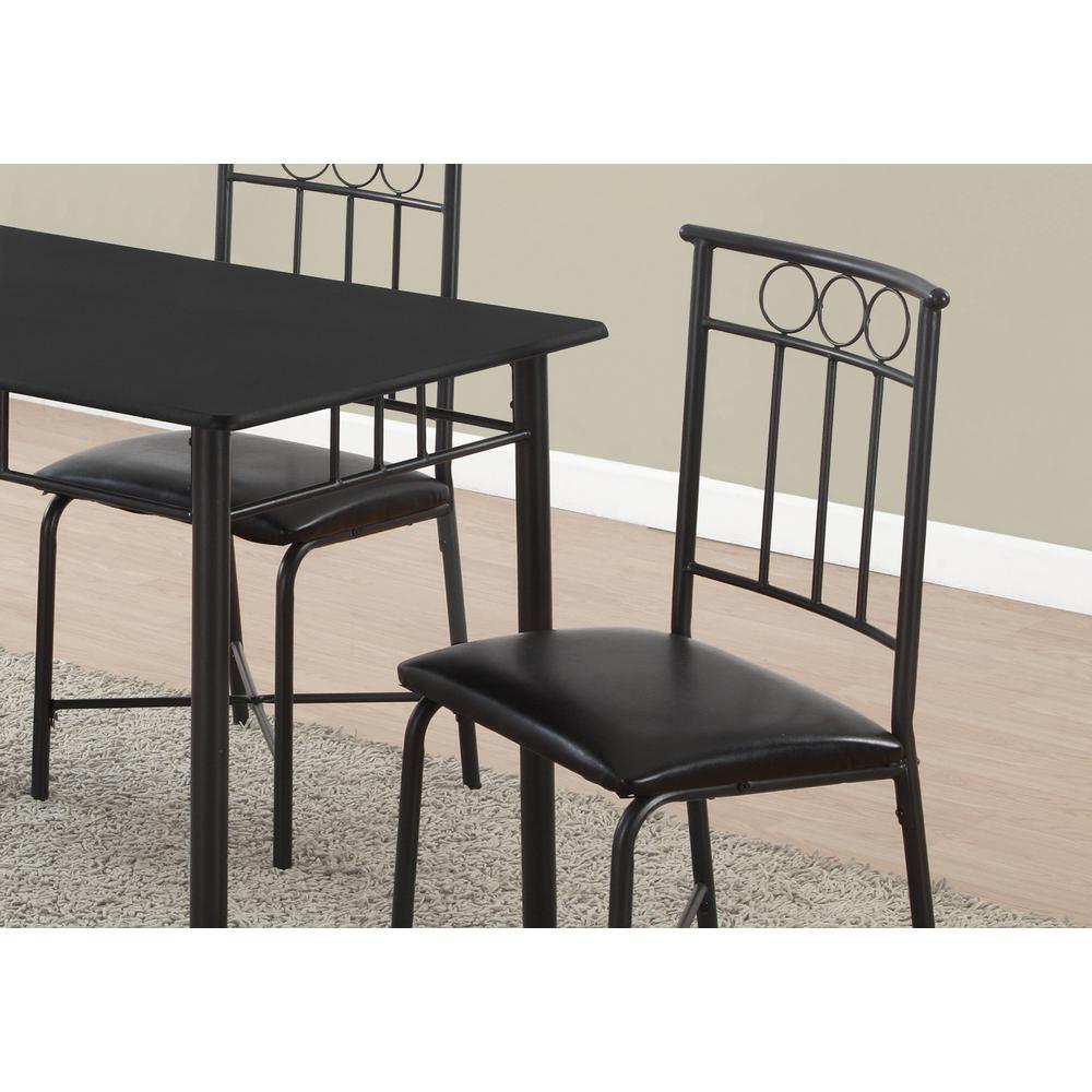 Dining Table Set, 5pcs Set, Small, 40 Rectangular, Kitchen, Black Metal. Picture 3