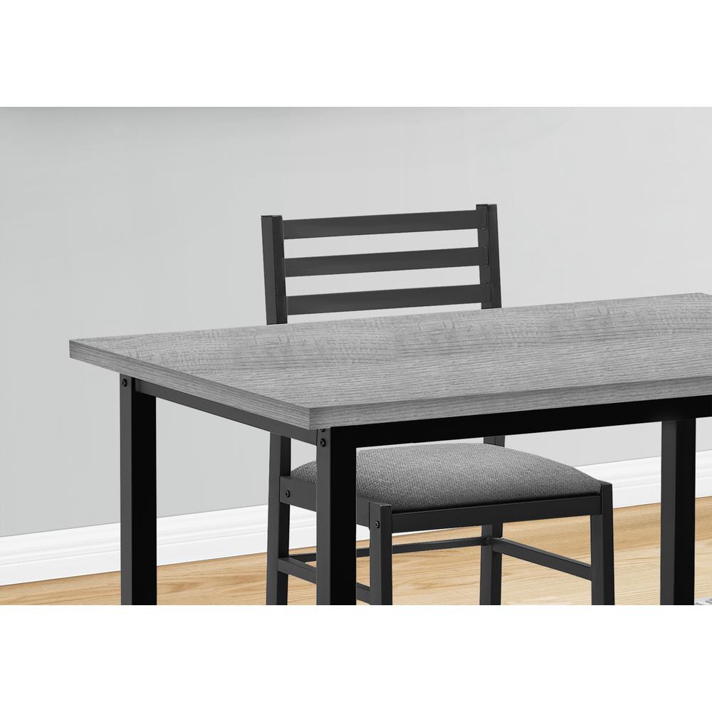Dining Set, 5pcs Set, 40 Rectangular, Kitchen, Small, Black Metal. Picture 3