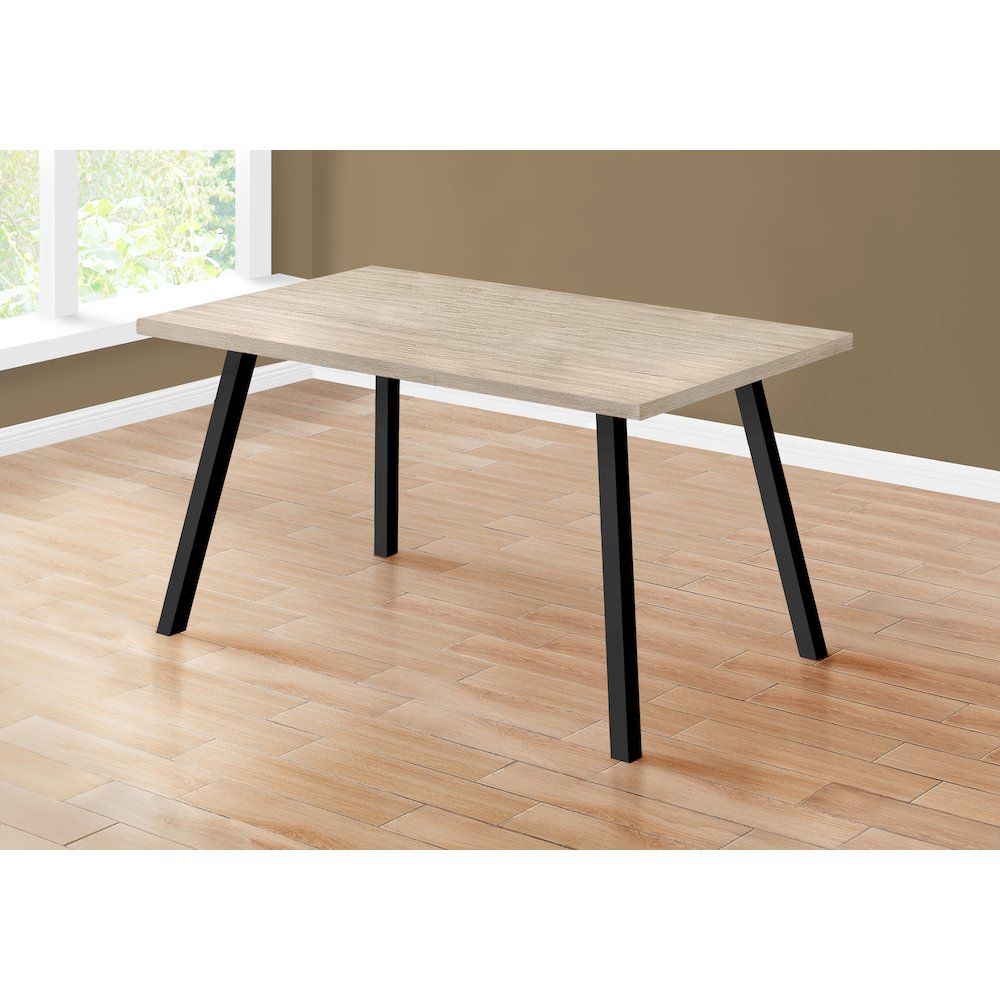 Dining Table, 60 Rectangular, Kitchen, Dining Room, Brown Laminate, Black. Picture 3