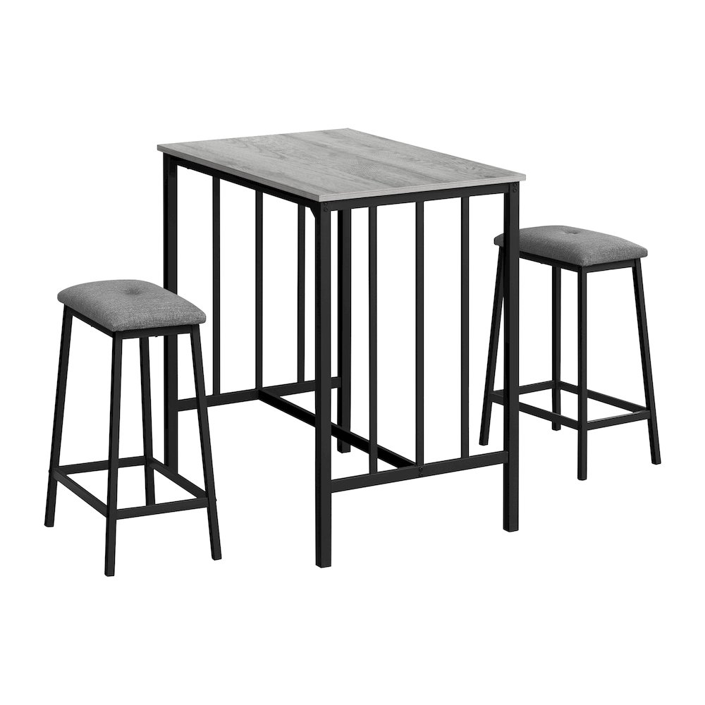 Contemporary Dining Set in Grey,Black color. Picture 1