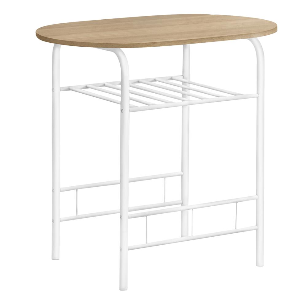 Dining Table Set, 3pcs Set, Small, 32 L, Kitchen, Natural Laminate, White. Picture 4