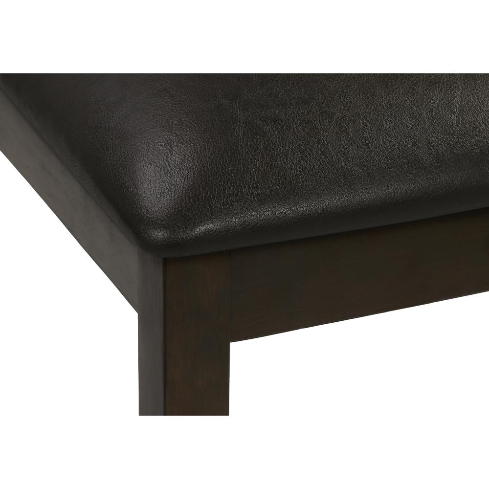 Dining Chair, Set Of 2, Side, Upholstered, Kitchen, Dining Room, Brown Leather. Picture 6