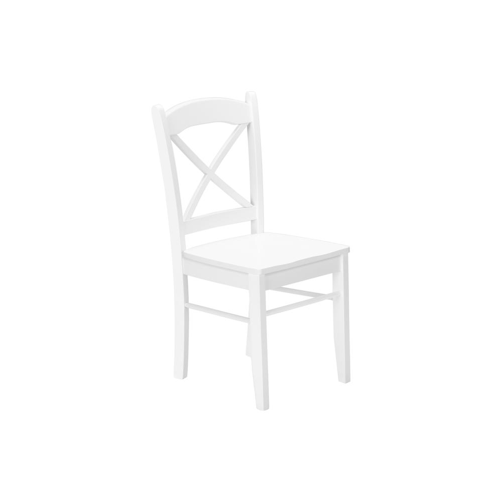Dining Chair, Set Of 2, Side, Kitchen, Dining Room, White, Wood Legs. Picture 1