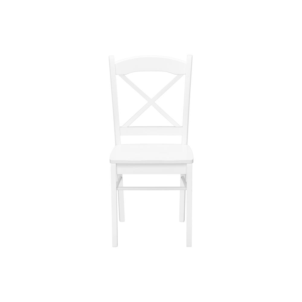 Dining Chair, Set Of 2, Side, Kitchen, Dining Room, White, Wood Legs. Picture 2