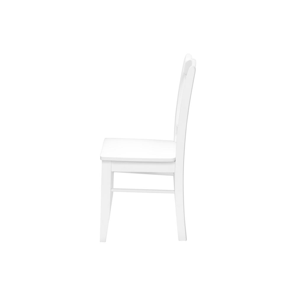 Dining Chair, Set Of 2, Side, Kitchen, Dining Room, White, Wood Legs. Picture 3