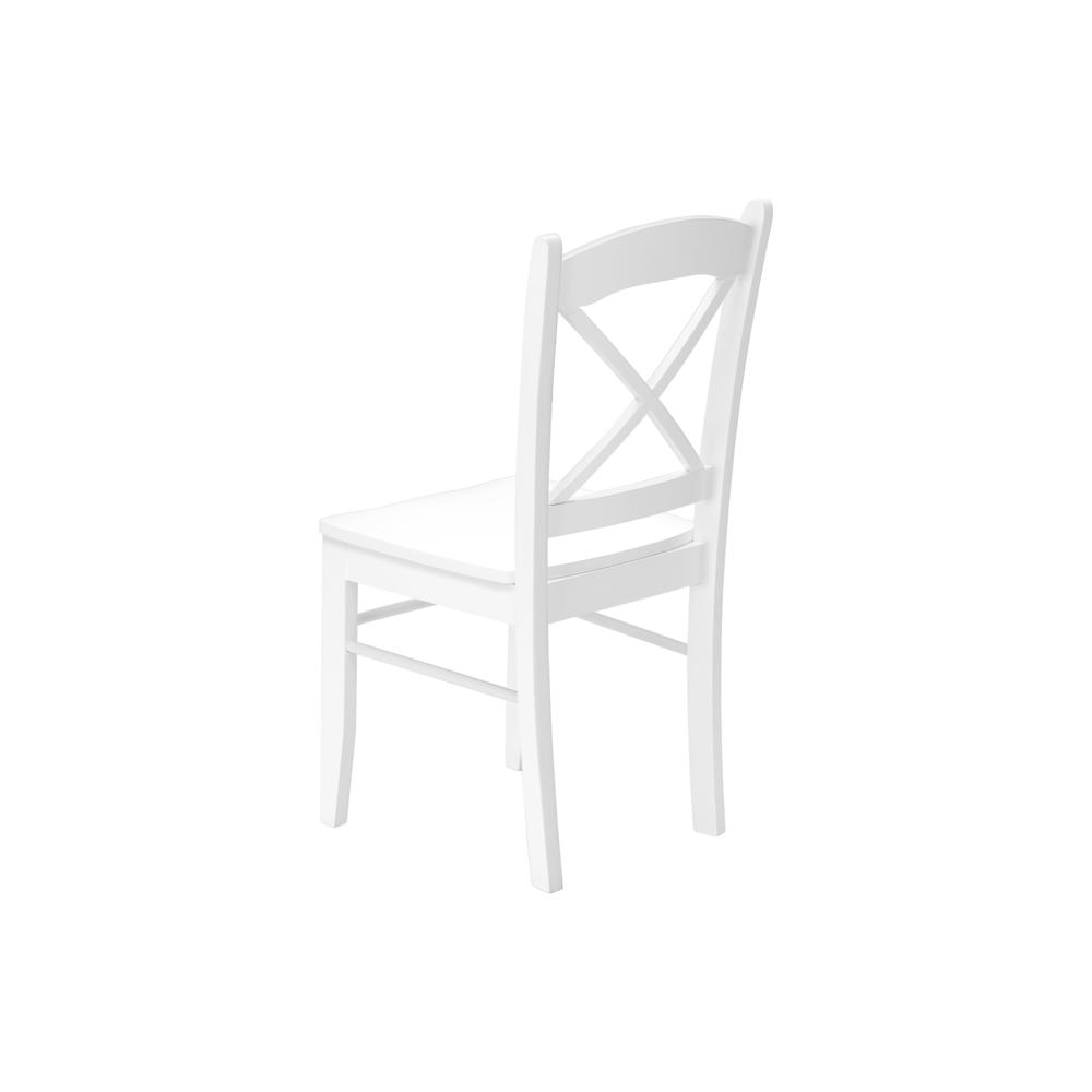 Dining Chair, Set Of 2, Side, Kitchen, Dining Room, White, Wood Legs. Picture 4