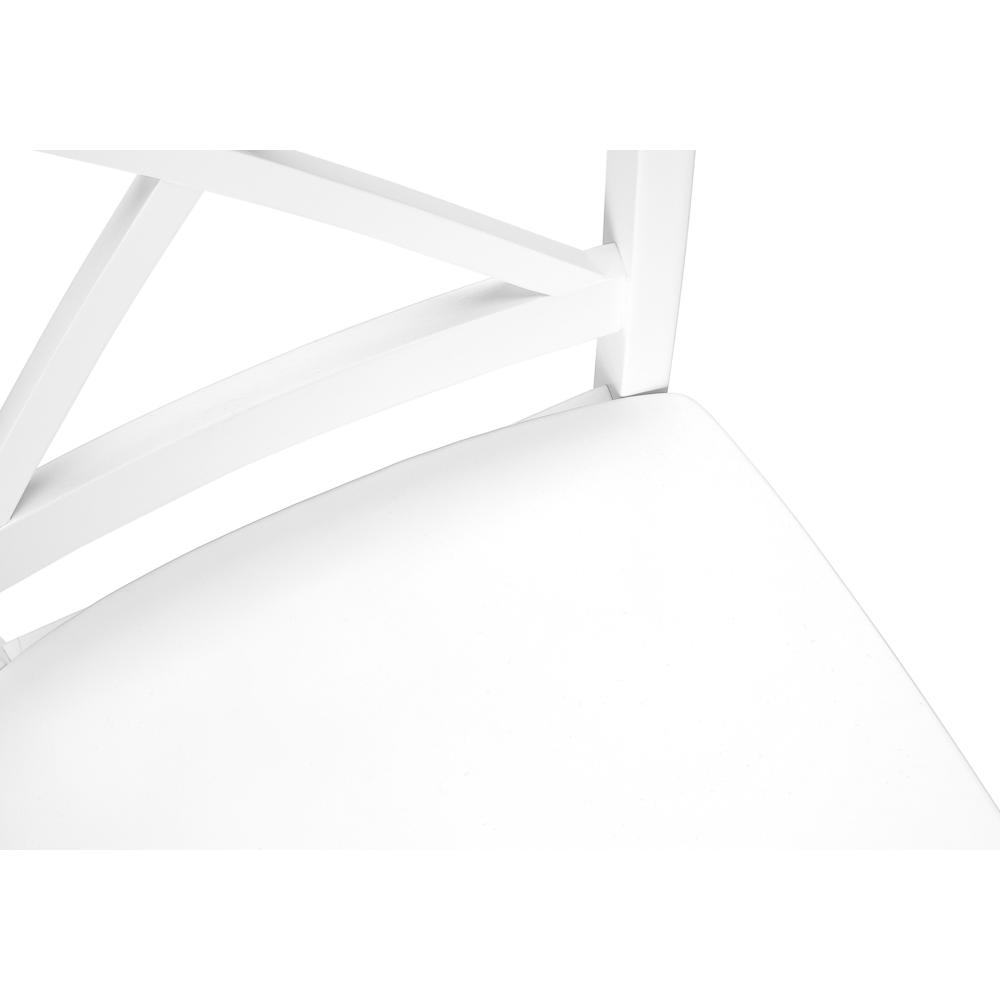Dining Chair, Set Of 2, Side, Kitchen, Dining Room, White, Wood Legs. Picture 8