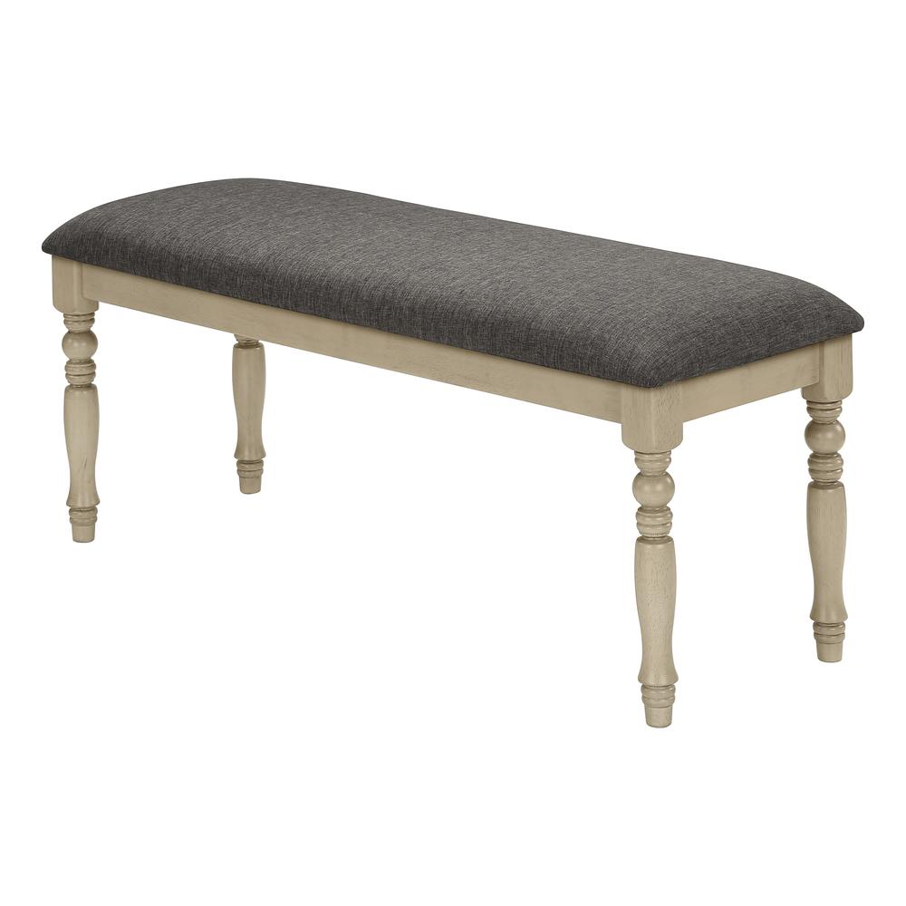 Bench, 48 Rectangular, Upholstered, Wood, Entryway, Dining Room, Kitchen. Picture 4