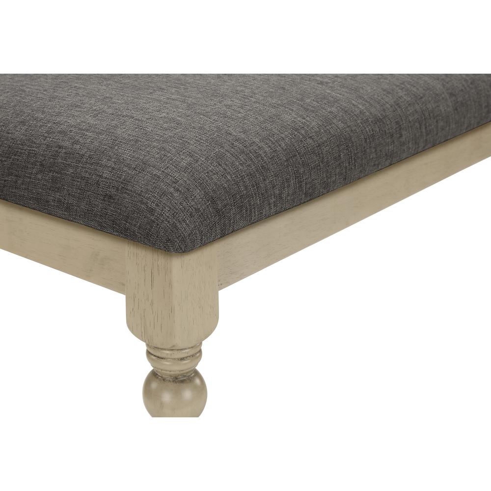 Bench, 48 Rectangular, Upholstered, Wood, Entryway, Dining Room, Kitchen. Picture 6