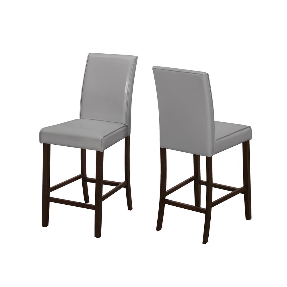 Dining Chair, Set Of 2, Counter Height, Upholstered, Kitchen, Dining Room. Picture 1