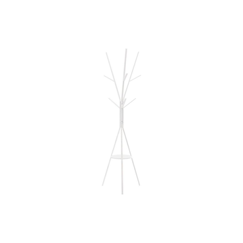 Coat Rack, 72H, Free Standing, Hall Tree, 6 Hooks, White Metal, Contemporary. Picture 1