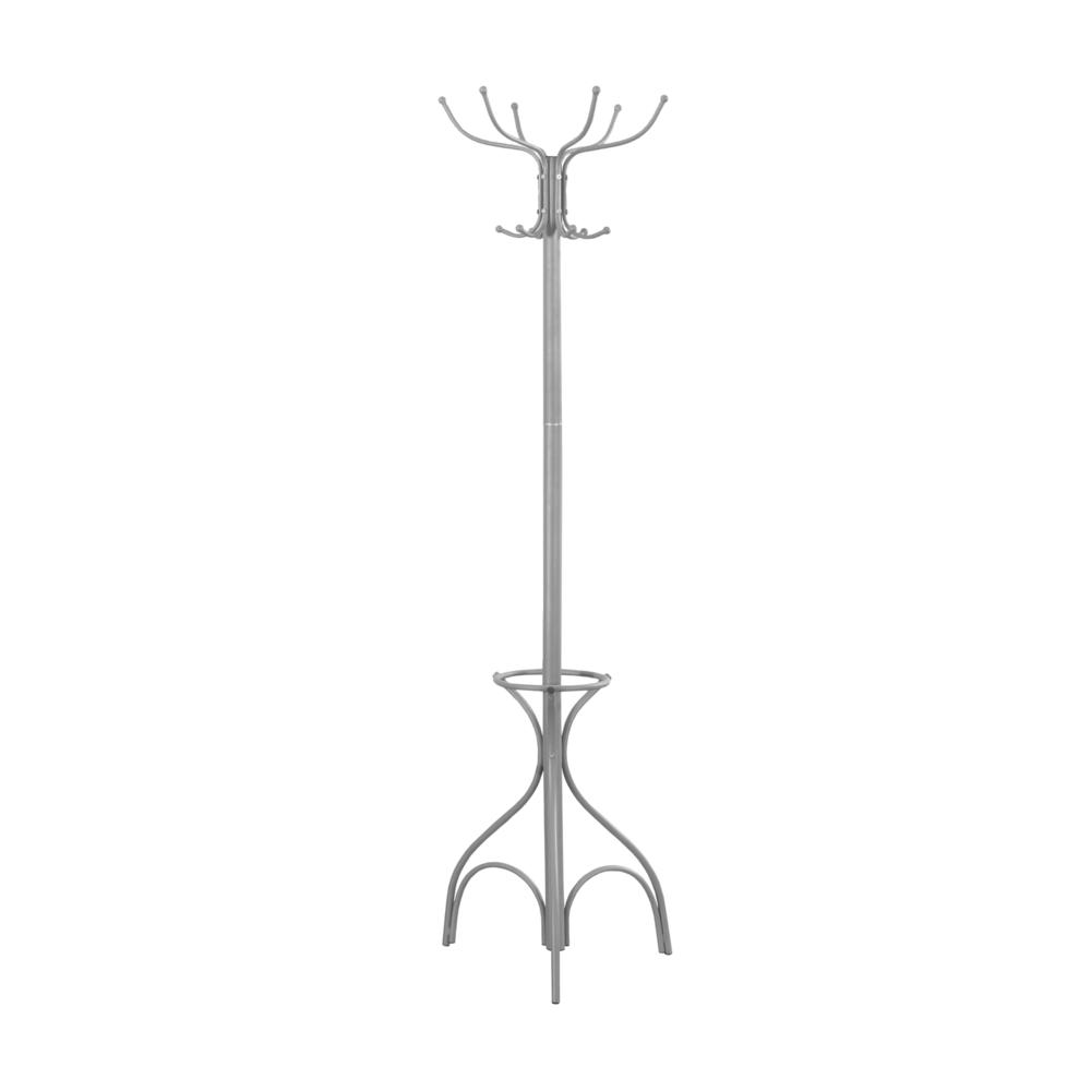 Coat Rack, Hall Tree, Free Standing, 12 Hooks, Entryway, 70H, Umbrella Holder. Picture 1