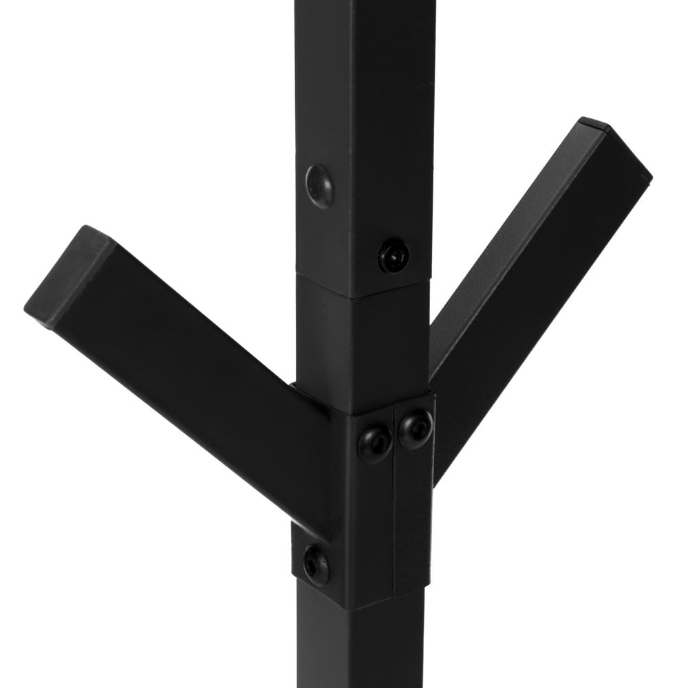 Coat Rack, Hall Tree, Free Standing, 8 Hooks, Entryway, 70H, Bedroom, Black. Picture 6