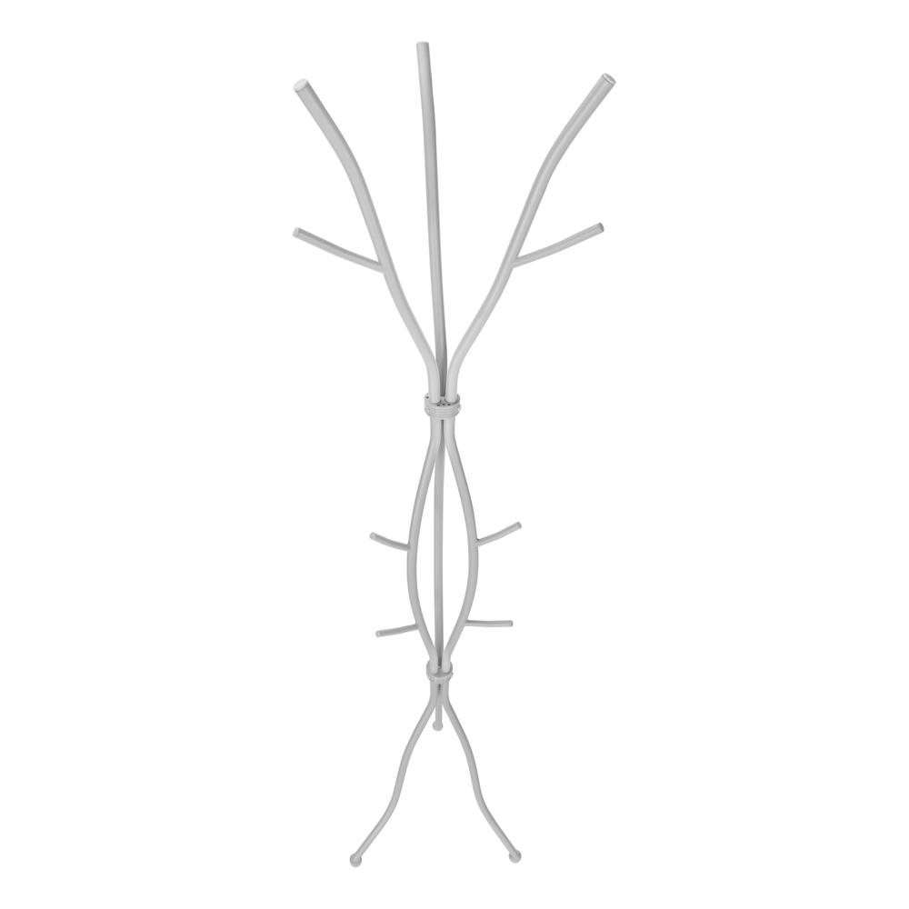 Coat Rack, Hall Tree, Free Standing, 11 Hooks, Entryway, 74H, Bedroom, Grey. Picture 5