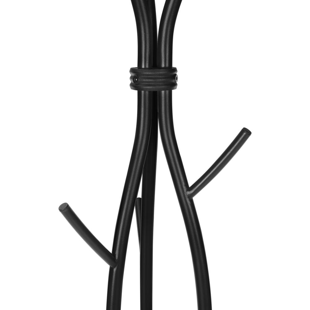 Coat Rack, Hall Tree, Free Standing, 11 Hooks, Entryway, 74H, Bedroom, Black. Picture 6