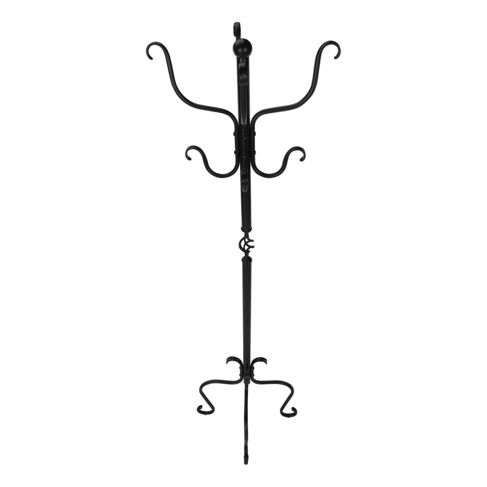 Coat Rack, Hall Tree, Free Standing, 8 Hooks, Entryway, 74H, Bedroom, Black. Picture 5
