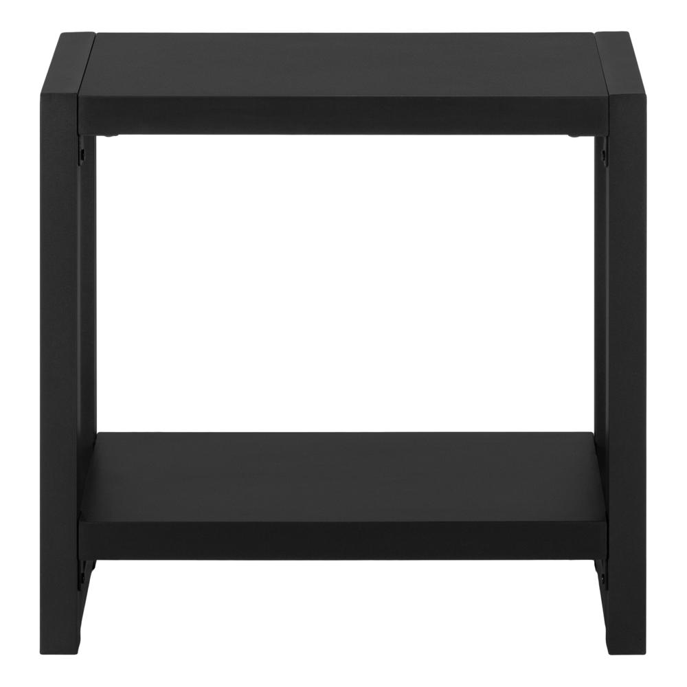 Accent Table, Side, End, Narrow, Small, 2 Tier, Living Room, Bedroom, Black. Picture 2